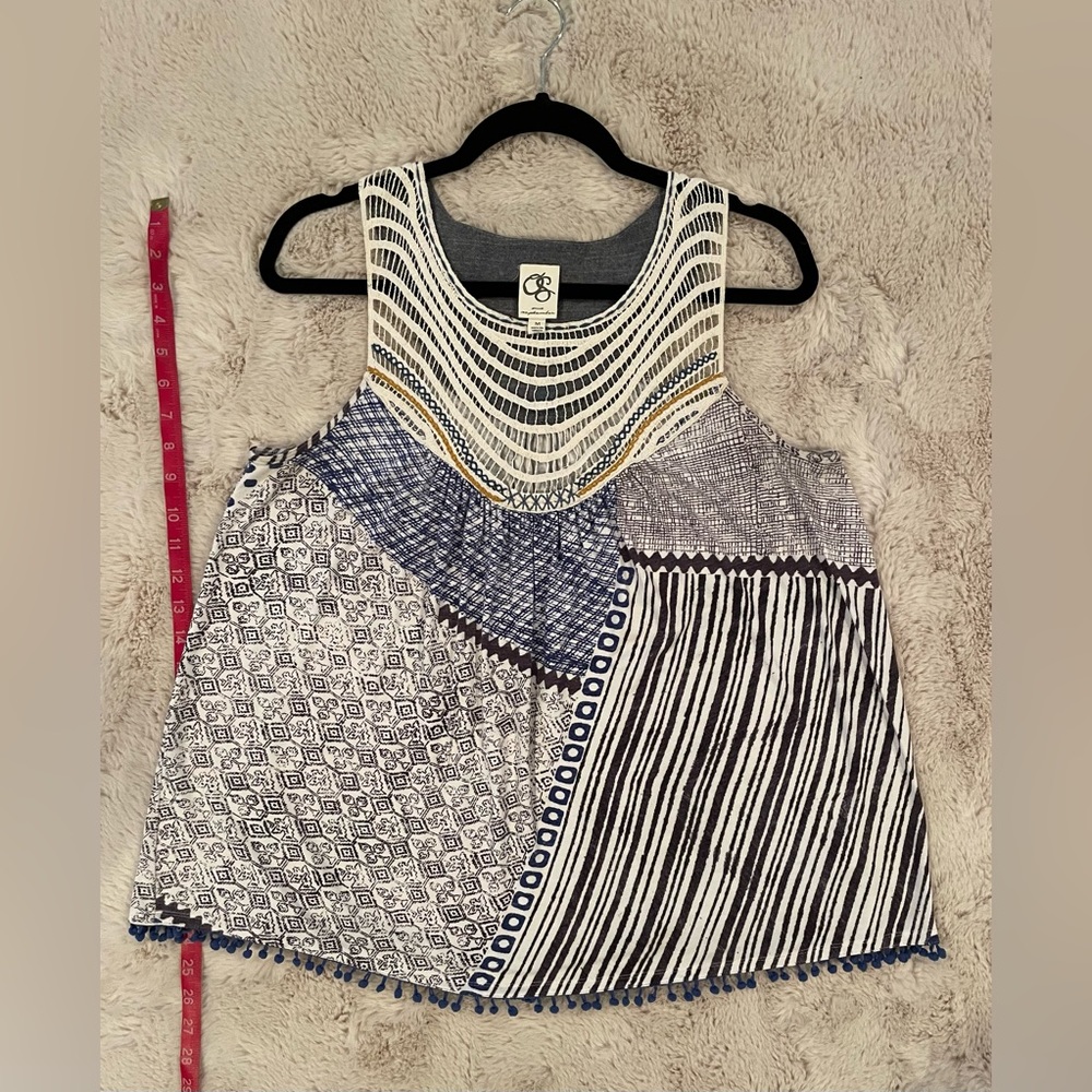Anthropologie - OS Crochet Neckline Tank Top